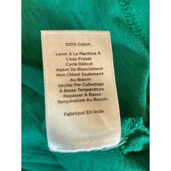 Talbots Womens Embroidered Tank Top Sleeveless Split V Neck Kelly Green SZ Small - Picture 7 of 7